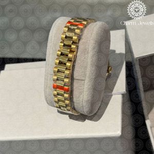 Charm Jewells Luxury Women's Gold <b>Watch</b> <b>Diamond</b> Bezel Analog Quartz Round 36mm Folding Clasp - Product Image 2