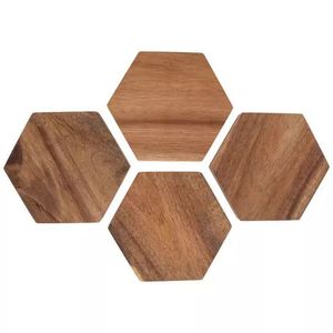 Handmade Wooden Coasters Set Natural Wood <b>Drink</b> Coasters for Coffee, Tea, Cups, Mugs, Dining Table and Home Decor - Product Image 3