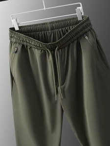 Pantalon pour homme de qualité supérieure, décontracté élégant, élastique, respirant, en polyester/coton, confortable, coupe ajustée, en molleton - Product Image 2