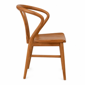 Modern Scandinavian <b>Teak</b> <b>Dining</b> <b>Chair</b> with Oval Backrest Eco-Friendly Handcrafted Home Furniture for Home Office - Product Image 2