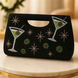 Bolsos de Mano Artesanales de Lujo de la India, Forma de Baguette, Hechos a Mano, con Cuentas de Vidrio Multicolores, Bolsos de Mano Casuales y Duraderos, Bolsos Promocionales - Product Image 4