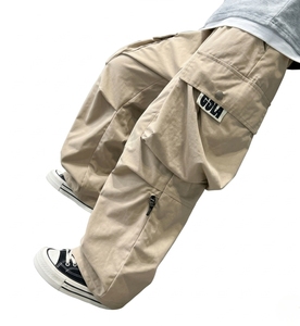 Pantalon en jean respirant pour garçon, léger, couleur unie, taille élastique, style jogger, multi-poches, décontracté, pour l'extérieur, vente en gros - Product Image 1