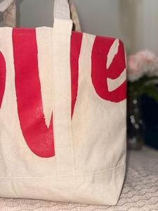 Custom Woven Canvas Tote <b>Bag</b> with Letter Print Extra Large Size Zipper Closure Shoulder <b>Strap</b> <b>for</b> Daily Use - Product Image 3