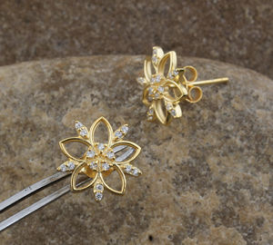 Pendientes Minimalistas de Plata 925 con Circonita Cúbica, Bañados en Oro, de Lujo, para Uso Diario, Regalo de Boda, Joyería - Product Image 3