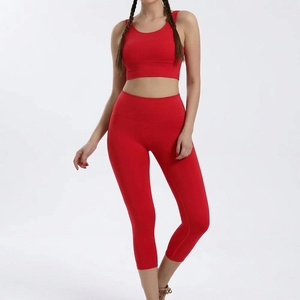 Premium Quality Gym Set <b>Women</b> Seamless Yoga Set 2 Pieces Workout Set Sports Bra And <b>Leggings</b> Fitness Clothes - Product Image 1