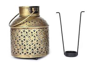 Vintage Iron <b>Lantern</b> With Classic Metal Decorative <b>Candle</b> Holder for Restaurants Banquets & <b>Outdoor</b> Events - Product Image 4