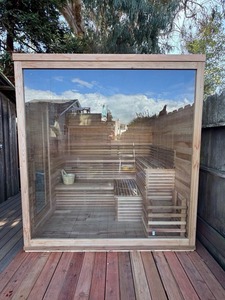 Sauna extérieur moderne en cèdre rouge canadien - Kit préfabriqué en kit plat - Product Image 2