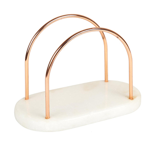 Globally Selling High Standard Quality White Marble & Wrought Iron Wire Made Napkin Tissue <b>Paper</b> <b>Holder</b> for Hotel Usage on Sale - Product Image 1