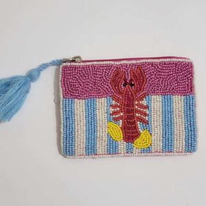 Monedero clásico con cuentas de MULTI CRAFT, diseño de estrella de mar y coral, estilo de bolsos de noche, patrón verde menta, azul y rojo - Product Image 5