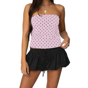 <b>Pink</b> Women's <b>Tube</b> <b>Top</b> Aesthetic Strapless Crop <b>Top</b> Cute Style Summer Going Out <b>Top</b> for Women cheap price with custom OEM - Product Image 1