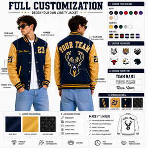 Wholesale Custom Letterman <b>Jacket</b> Embroidered Team Logo Wool Body Faux <b>Leather</b> Sleeves <b>Men</b> Unisex OEM Streetwear Design Fit Wear - Product Image 5