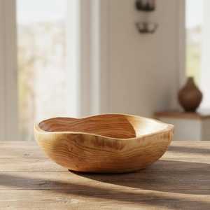Farmhouse Acacia Wood Straight-Side Shaped Serving <b>Bowl</b> Decorative <b>Snack</b> <b>Bowl</b> Set Wooded Footed <b>Bowl</b> Coastal Shabby - Product Image 1