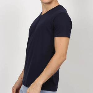 T-shirts unisexes de haute qualité personnalisés en coton 100% 250 grammes, blanc et noir, col en V, manches courtes, t-shirt homme col en V - Product Image 5