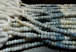 Perles facettées en opale bleue naturelle, taille 2,5 à 4 mm, brin de 13 pouces de long - Product Image 5