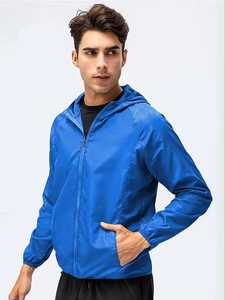 Men's <b>Lightweight</b> Polyester Racer <b>Jacket</b> With Zipper Closure And Pockets Casual Windproof Spring Outerwear - Product Image 3