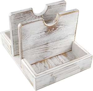 Porta Servilletas de Madera con Soporte para Condimentos y Cubiertos, Organizador de Mesa para Comedor, Cocina y Restaurantes - Product Image 5