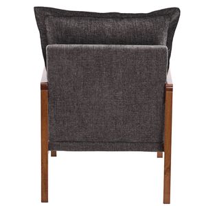 Poltrona da Interno a Forma di Nuvola con Struttura in Legno Massello e Braccioli, Rivestimento in Tessuto Chenille, Cuscino Lombare Decorativo - Product Image 6