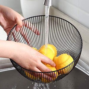 Modern Black Metal Wire Fruit <b>Basket</b> Decorative Storage Bowl for Kitchen Dining <b>Table</b> Countertop Organizer - Product Image 5