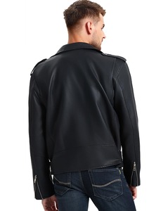 Men <b>Leather</b> <b>Jacket</b> with Classic Design and <b>Long</b> Lasting Material Strength - Product Image 5