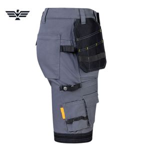 Shorts de travail personnalisés à haute visibilité en polyester fluorescent multi-poches pour hommes |   Shorts utilitaires robustes |   Carpentier - Product Image 4
