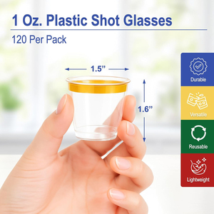 Vaso de Plástico Desechable Mini, OEM ODM, Hecho en Pakistán, Ligero, de Secado Rápido, Diseño Moderno, Vaso Desechable para Beber - Product Image 4