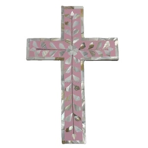 Incrustation d'os classique design floral croix colorée de mini taille pour accrocher au mur et conservée en croix de table d'incrustation d'os almirah - Product Image 4
