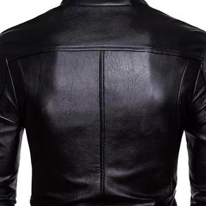 Veste en cuir pour homme, modèle 2026, de qualité supérieure, design personnalisé OEM, veste de moto en cuir noir, veste d'extérieur en cuir véritable pour homme - Product Image 4