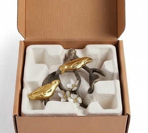 Modern Metal Tissue Box Holder With Gold <b>Birds</b> And Flowers Design Handmade Decorative Napkin <b>Stand</b> For Tabletop And Kitchenware - Product Image 6