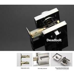Set di 4 Pezzi in Nichel Satinato con Serratura a Chiave e Combinazione per Porta d'Ingresso con Catenaccio di Sicurezza - Product Image 3