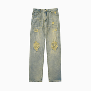 Jeans de Mezclilla de Cintura Alta y Pierna Recta, Desgastados, Estilo Casual de Algodón, para Primavera - Product Image 5