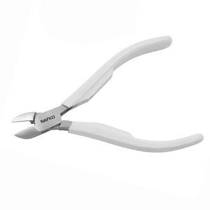 Cortador Lateral de Precisión para Joyería, 120mm, Acero Inoxidable, Mordazas Lisas Sin Resorte, Mangos de Plástico Blancos, para Crimpado y Pesca - Product Image 1