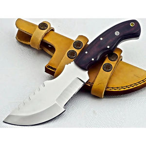 มีดแทรคเกอร์เหล็ก D2 แบบฟูลแทงค์ ผลิตด้วยมือโดย Burraq พร้อมด้ามไมคาร์ต้า เกรด DIY เหมาะสำหรับเป็นของขวัญวันครบรอบและกิจกรรมแคมป์ปิ้งกลางแจ้ง - Product Image 5