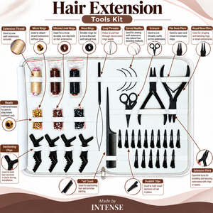 Kit d'outils professionnels pour extensions de cheveux : micro-anneaux, pince, enfileur, ciseaux, pinces, peigne – Kit complet pour salon de coiffure - Product Image 4