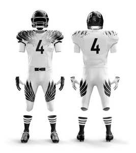 Uniformes de football américain personnalisables, 100% polyester, imprimés par transfert thermique, respirants, séchage rapide, coupe régulière, maillot d'équipe pour hommes - Product Image 4