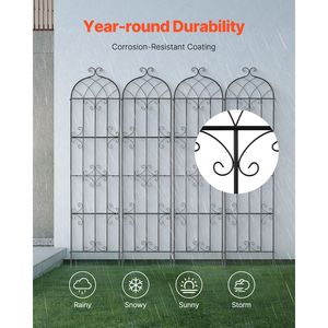Traliccio per Fiori da Giardino in Metallo Antiruggine 87 x 20 Pollici, Traliccio per Rose Rampicanti da Esterno, Confezione da 4 per Decorazione Giardino - Product Image 4