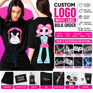 Camiseta gráfica negra extragrande para mujer con estampado de conejita de dibujos animados en la parte delantera y trasera, de manga corta y algodón. - Product Image 5