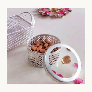 Premium Metal Round Dry Fruits <b>Box</b> With Lid New Design Stylish Customized Food <b>Storage</b> Gift <b>Box</b> For Home Usage - Product Image 1