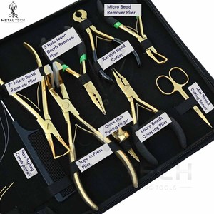 Complete Hair Extension Styling <b>Tool</b> Set With Hair Sectioning Clips Pulling Needle Pliers Comb and Storage Organizer Pouch - Product Image 4