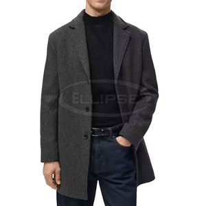Fabricante de Pakistán, Último Diseño, Abrigo de Lana 100% Impermeable, Color Sólido, Alta Calidad, Corte Entallado, con Bolsillos y Botones - Product Image 2