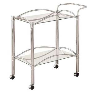 Chariot de service en laiton doré avec 3 étagères et 4 roulettes pivotantes – Design contemporain, mobilier commercial durable - Product Image 3