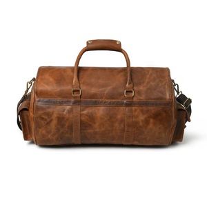 Sacs de voyage de luxe en cuir véritable pour la nuit et le week-end, fabriqués sur mesure, grande capacité, avec fermeture éclair - Product Image 1