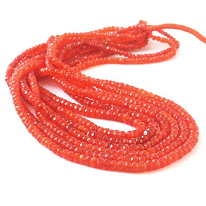 Meilleure Vente : Perles de Cornaline Naturelle Facettées Rondelles 4mm, Pierre de Naissance de Juillet, pour la Fabrication de Bijoux, Vente en Gros - Product Image 1