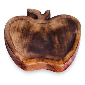Cuencos de madera de calidad superior, cuencos personalizados con forma de manzana para servir aperitivos, cuenco para sumergir salsa, vajilla de madera para mesa de cena - Product Image 6