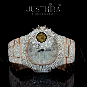 Moissanite Diamond Quartz Watch Square Unisex VVS Clarity Fully Iced Sapphire Crystal Dial Stainless Steel Band Alloy Antique - Product Image 5