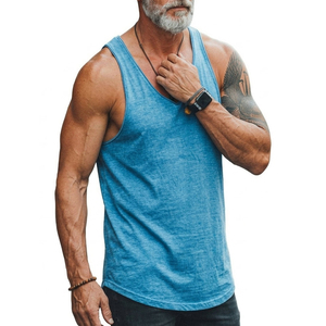 Débardeur Homme Personnalisable Coupe Décontractée Texture Slub Ourlet Courbé Sans Manches T-shirt de Haute Qualité Vente en Gros Débardeurs pour Hommes - Product Image 5