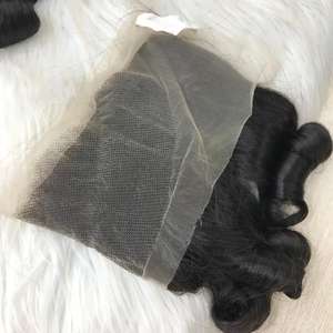 Cabello humano sin procesar al por mayor de fábrica frontal de encaje rizado hinchable de color natural súper dibujado Doble - Product Image 1