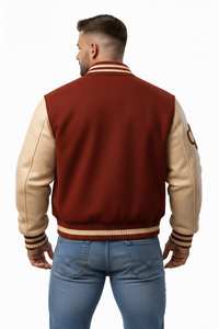 Blouson universitaire de baseball pour homme, personnalisé, imperméable, respirant, à capuche, en laine, style sportswear, streetwear, décontracté, à fermeture frontale - Product Image 5