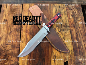 มีดล่าสัตว์สแตนเลสสตีลแบบจำลอง Red Dead Redemption 2 ทำมือ ใบมีดคงที่ คุณภาพระดับอุตสาหกรรม สำหรับสะสมและตั้งโชว์ - Product Image 4