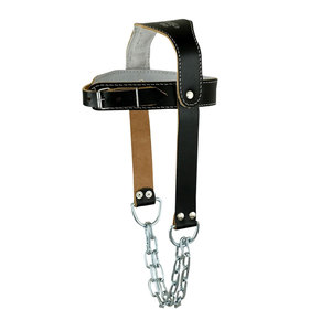 <b>Leather</b> Neck <b>Harness</b> with Chain and Buckle Closure Adjustable Protective Gear for Boxing Adults Unisex Standard Style - Product Image 2
