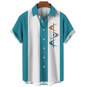 เสื้อผู้ชายแขนครึ่งคอตตอน, เสื้อคอ100% เปิดลงพิมพ์ซับลิเมชันทันสมัย - Product Image 6